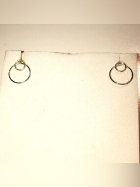 𝅺2 Way Sterling Silver Circle Stud Earrings Approx .6”